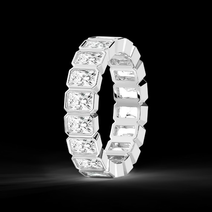 Bezel Set Radiant Eternity Band